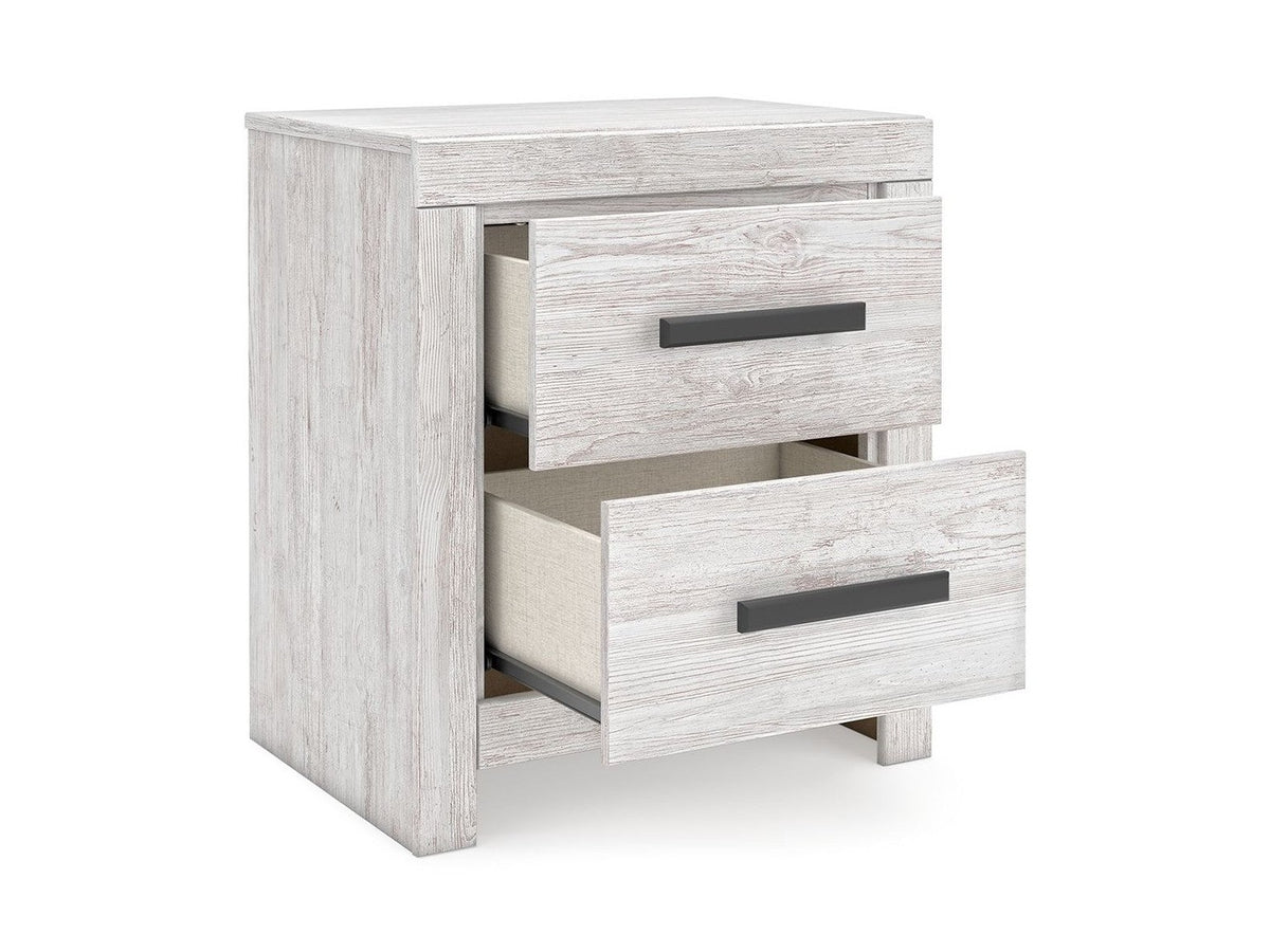 Cayboni - Two Drawer Night Stand - Whitewash
