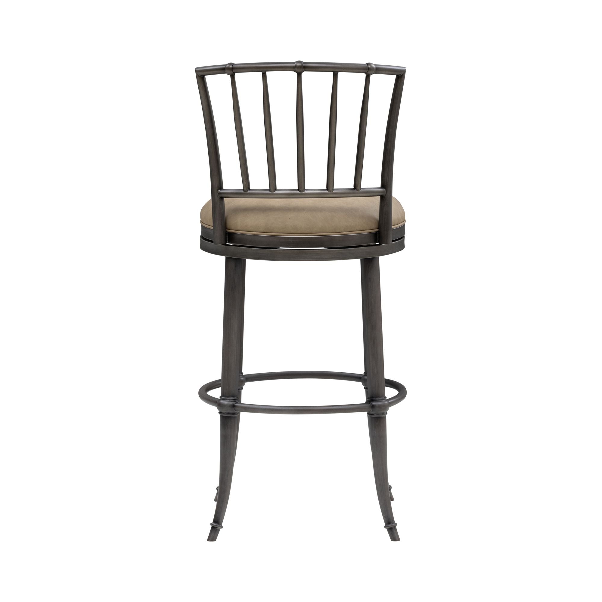 Vince - Commercial Grade Steel Frame Faux Leather Upholstered Swivel Bar Height Barstool