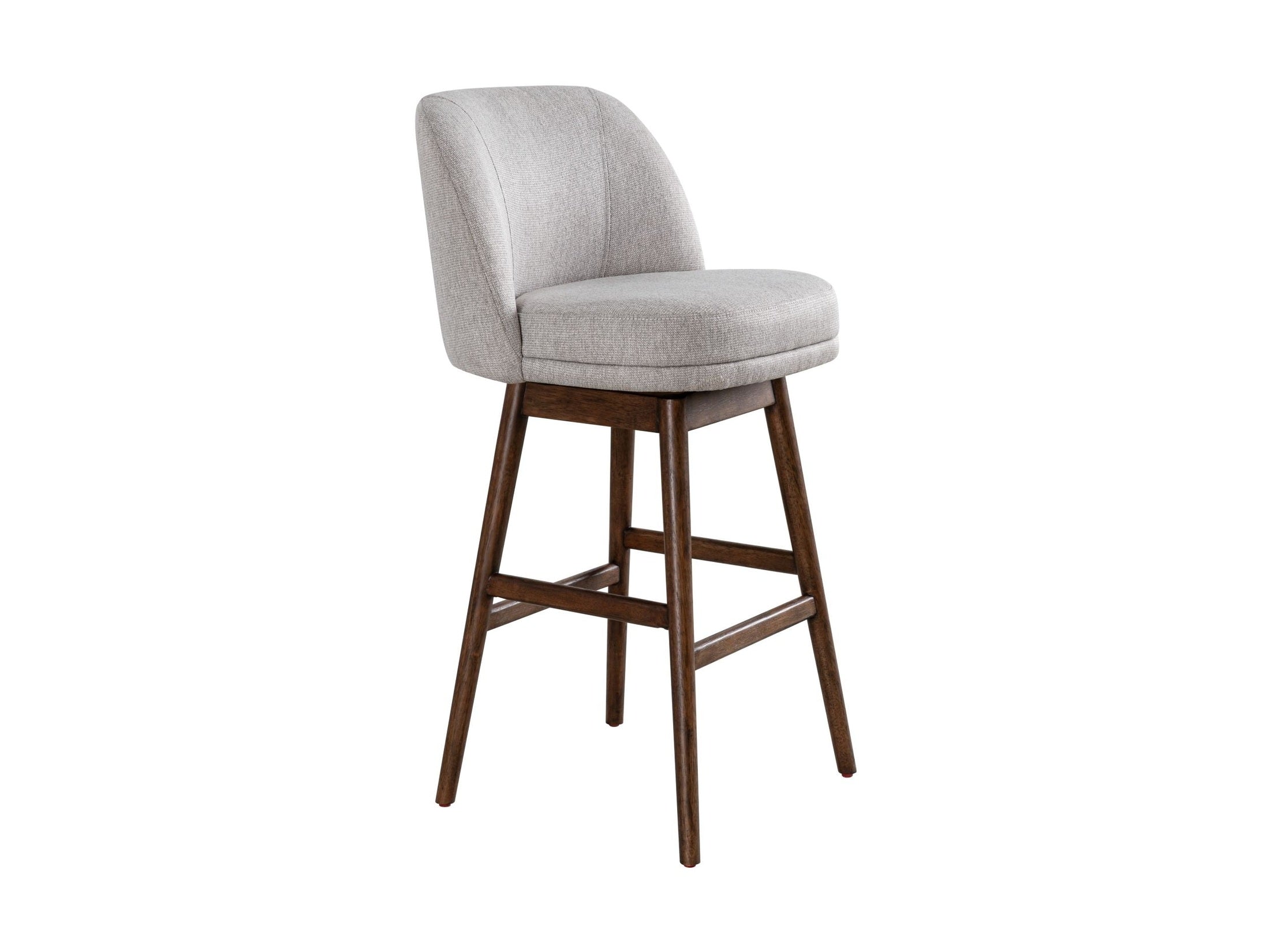 Sadie - Solid Wood Upholstered 30" Bar Height Swivel Barstool