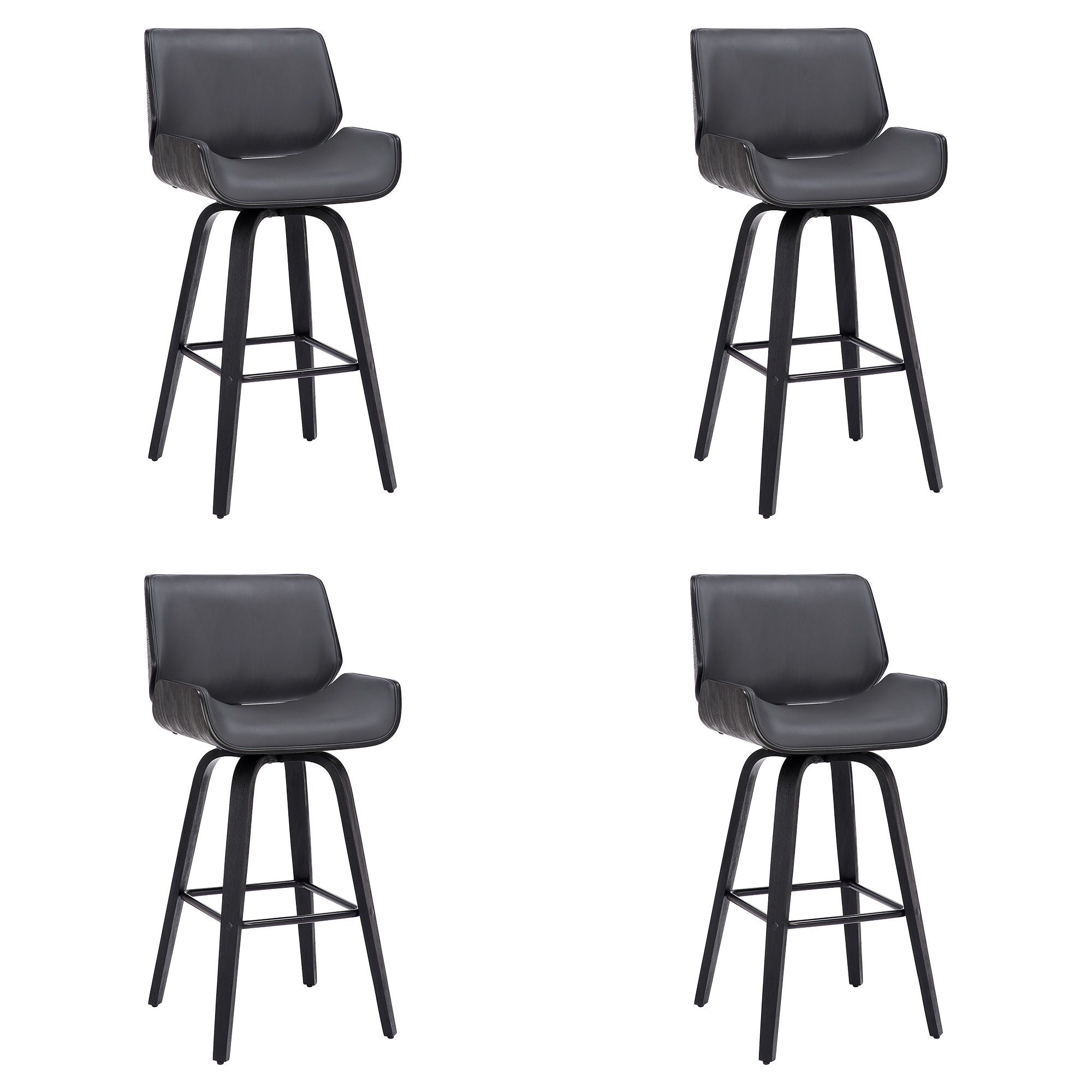 Tyler - 30" Bar Height Swivel Bar Stool With Black Frame