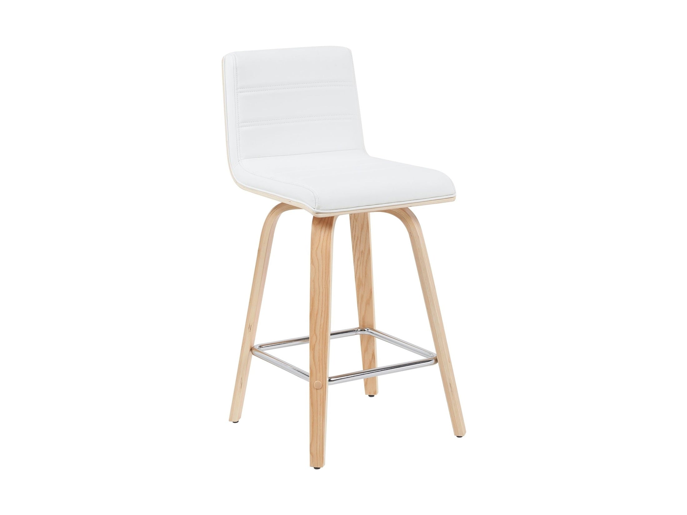 Vienna - Modern Counter Height Swivel Bar Stool - Patterned Oak Wood Frame