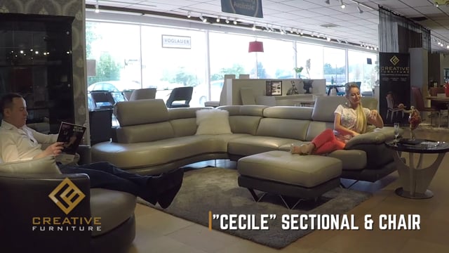 Cecile Leather Ottoman