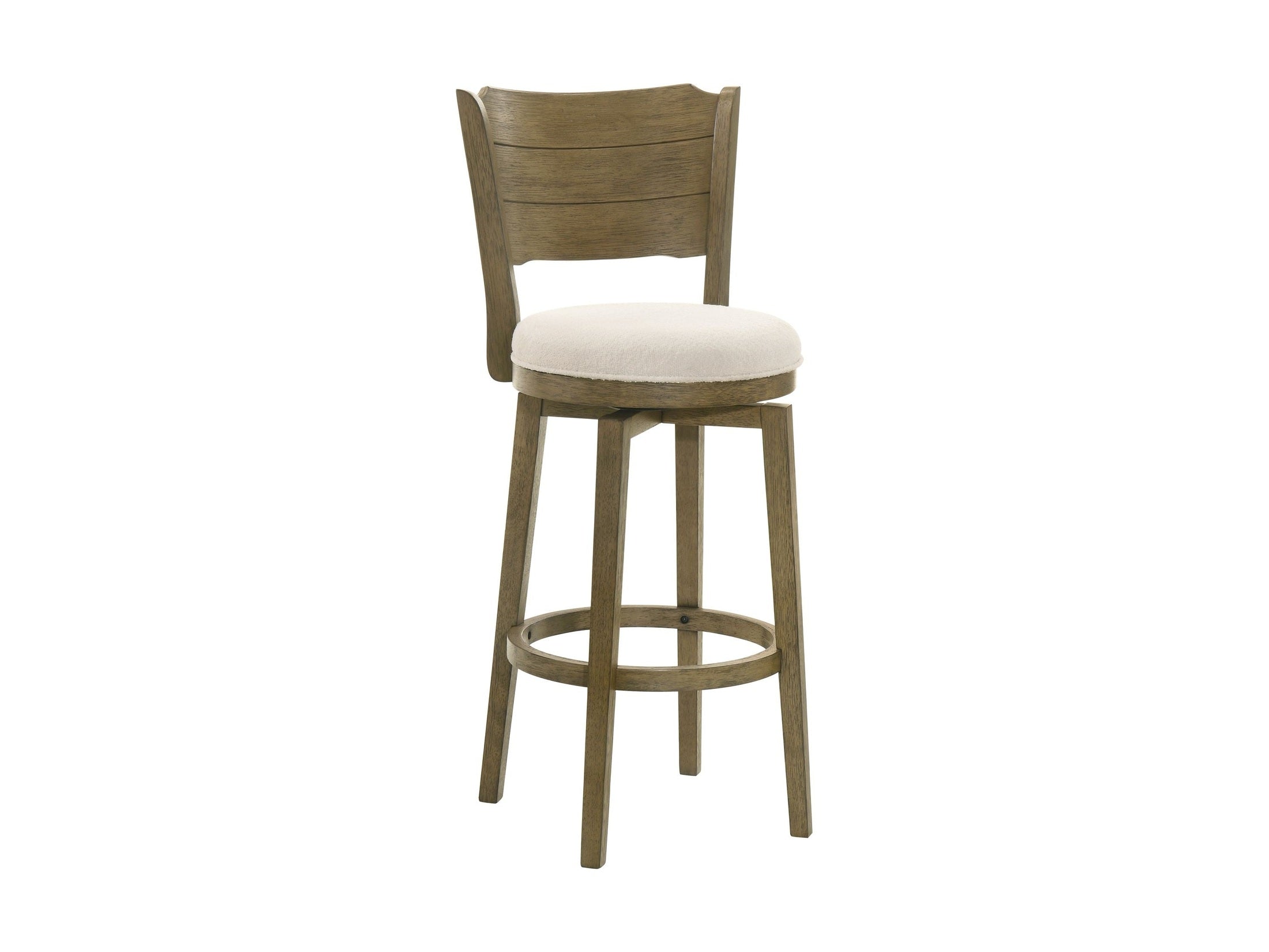 Winsley - Coastal Modern Swivel Wood Bar Height Kitchen Bar Stool