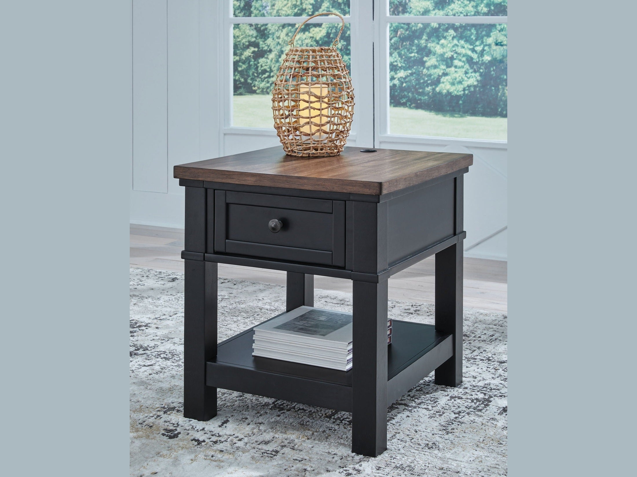 Wildenauer - Rectangular End Table - Brown / Black