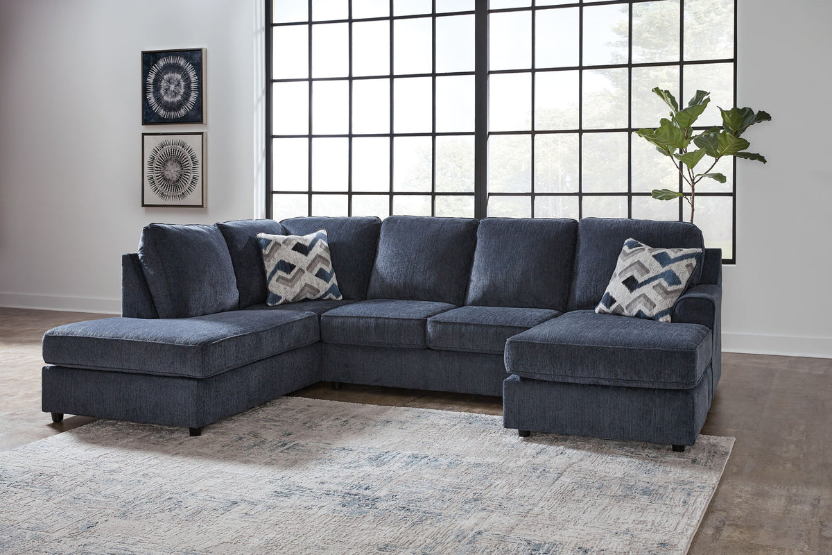 Albar Place - 2-Piece Sectional With Raf Sofa Chaise - Cobalt