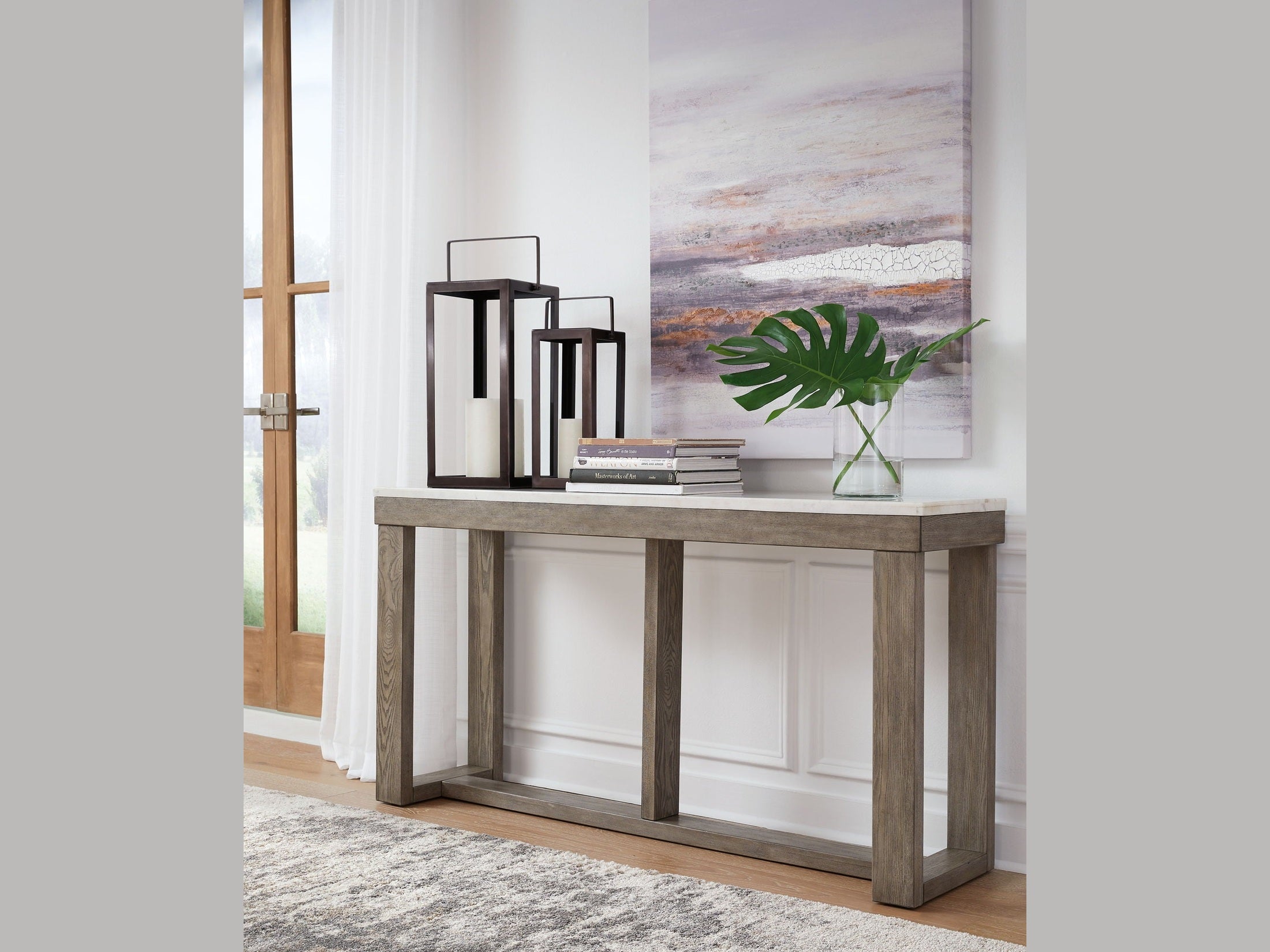 Loyaska - Sofa Table - Brown / Ivory