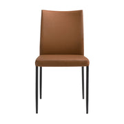 Brown chair with black legs on a white background