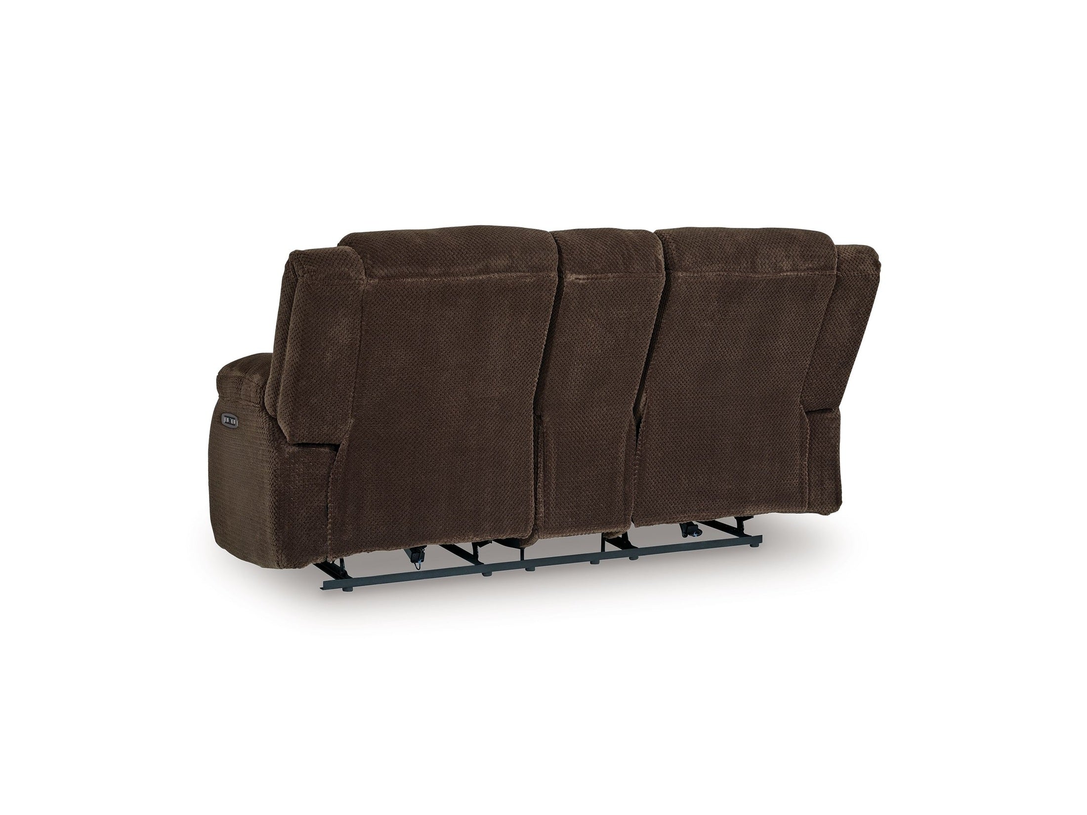 Free Wake - Double Relcining Power Loveseat With Console - Chocolate