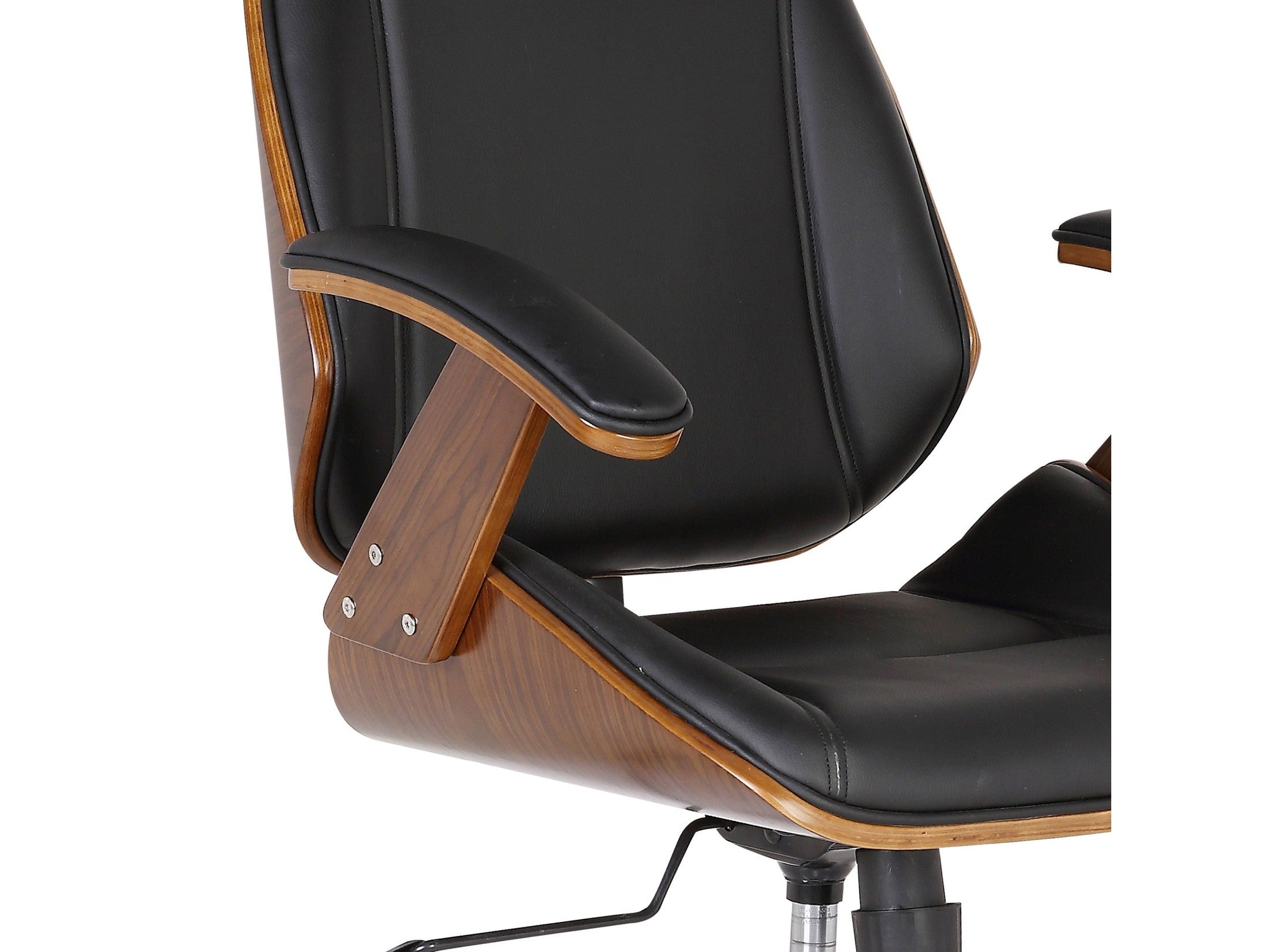 Century - Office Chair Veneer Back With Multifunctional Mechanism - Black / Walnut