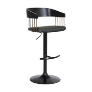 Larisa - Adjustable  Wood Bar Stool - Black