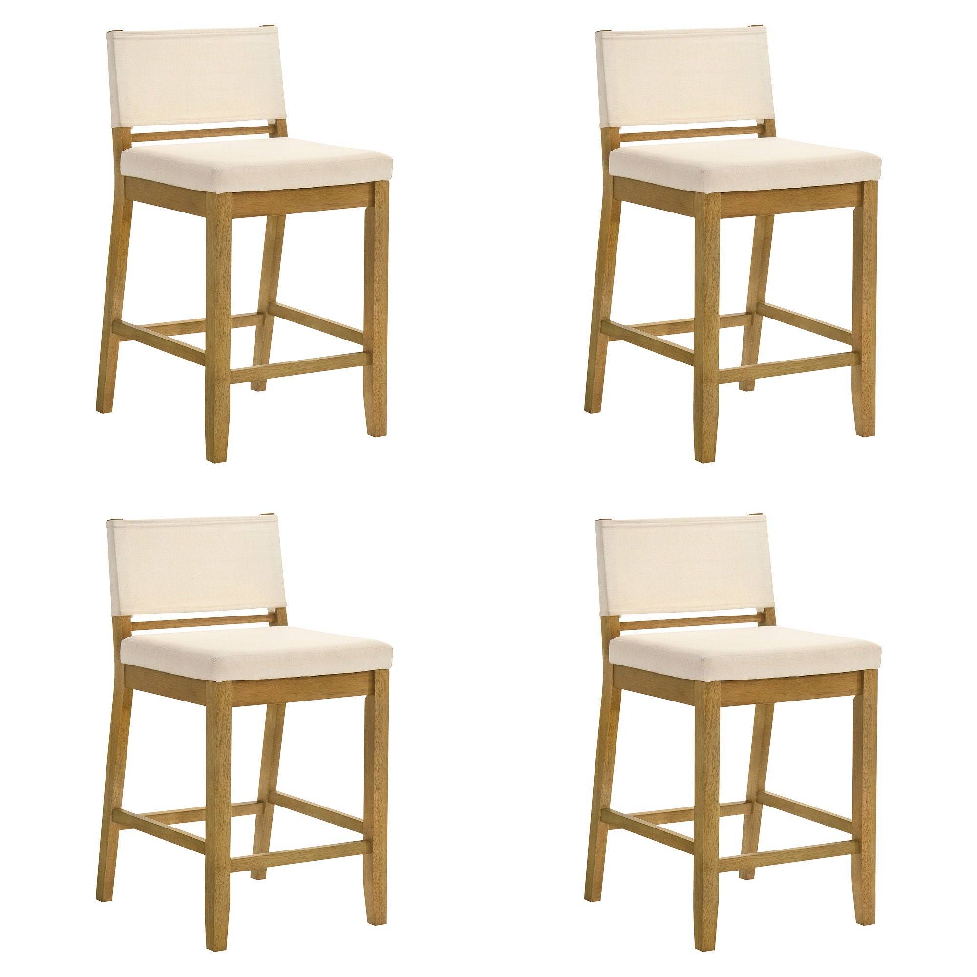 Yaneli - Contemporary Natural Wood Counter Height Kitchen Bar Stool