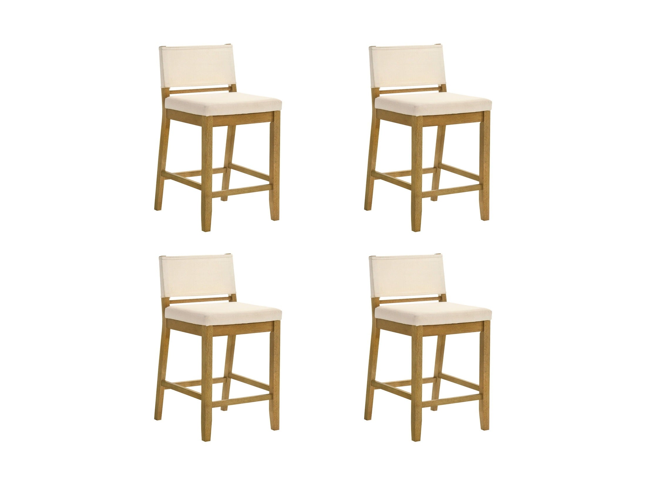 Yaneli - Contemporary Natural Wood Counter Height Kitchen Bar Stool