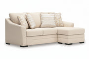 Lango beige sectional sofa with cushions on a white background.