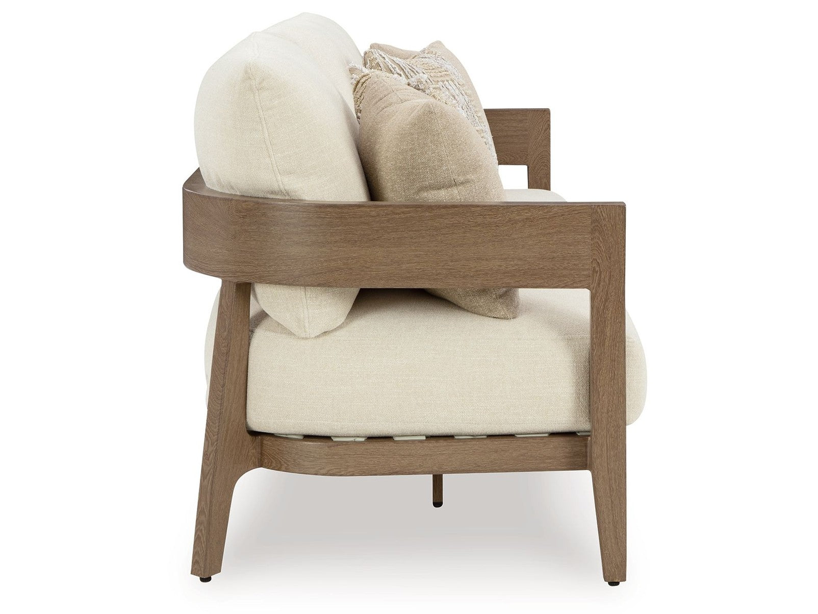 Serene Bay - Sofa With Cushion - Dark Brown / White
