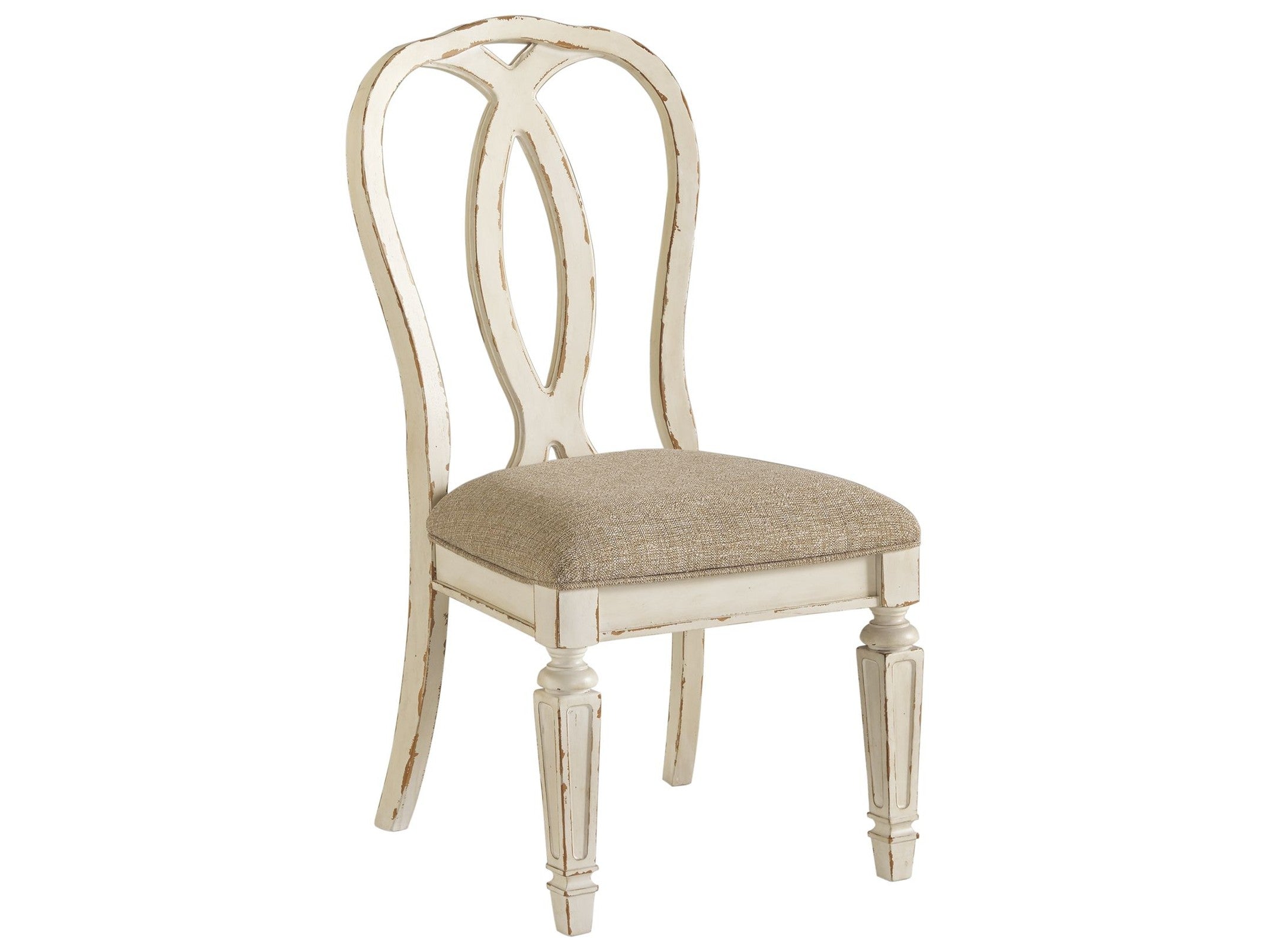 Realyn - Dining UPH Side Chair (Set of 2) - Ribbonback - Chipped White