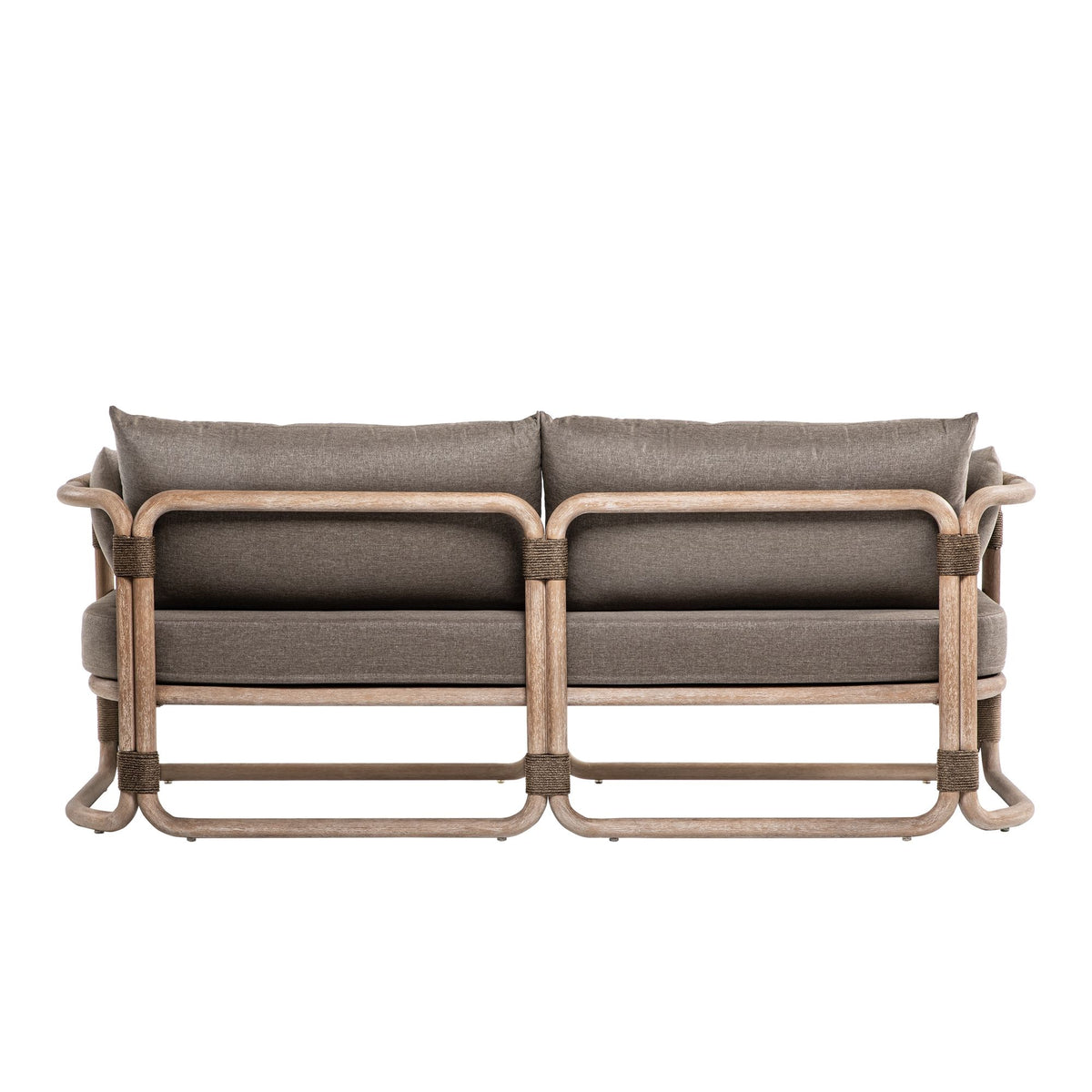 Baja - 79" Outdoor Sofa With Cushions - Brown Wire-Brushed Eucalyptus / Brown