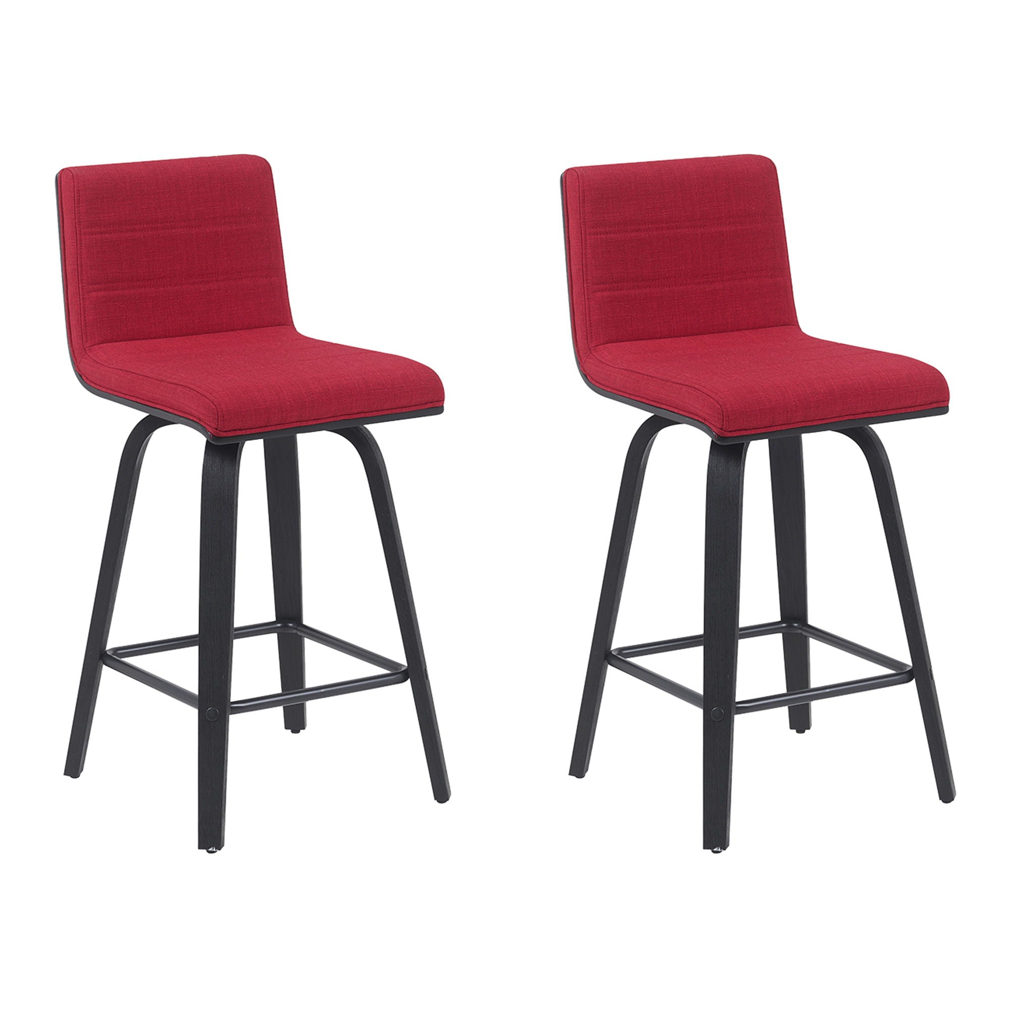 Vienna - Modern Counter Height Swivel Bar Stool - Black Brushed Wood Frame