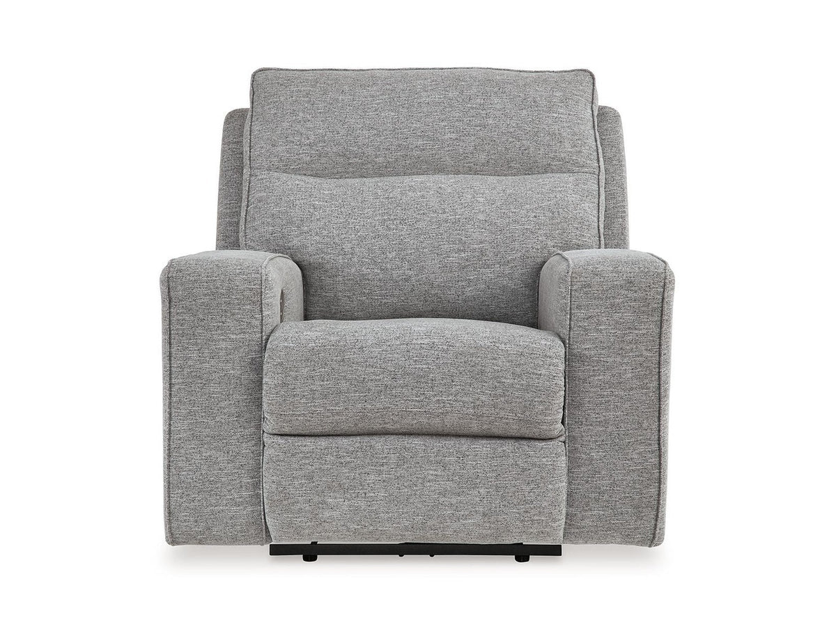 Biscoe - Power Recliner /Adj Headrest - Pewter