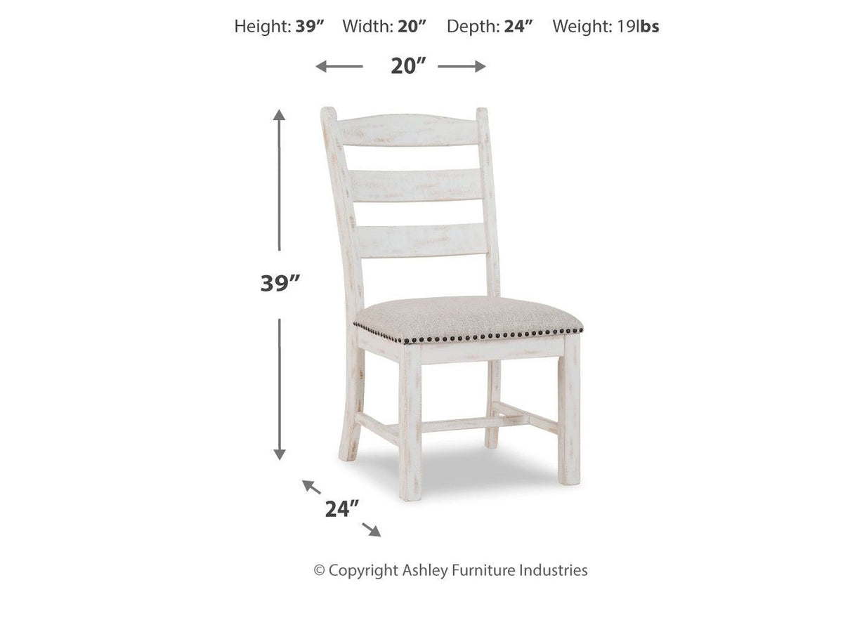 Valebeck - Dining UPH Side Chair (Set of 2) - Beige / White