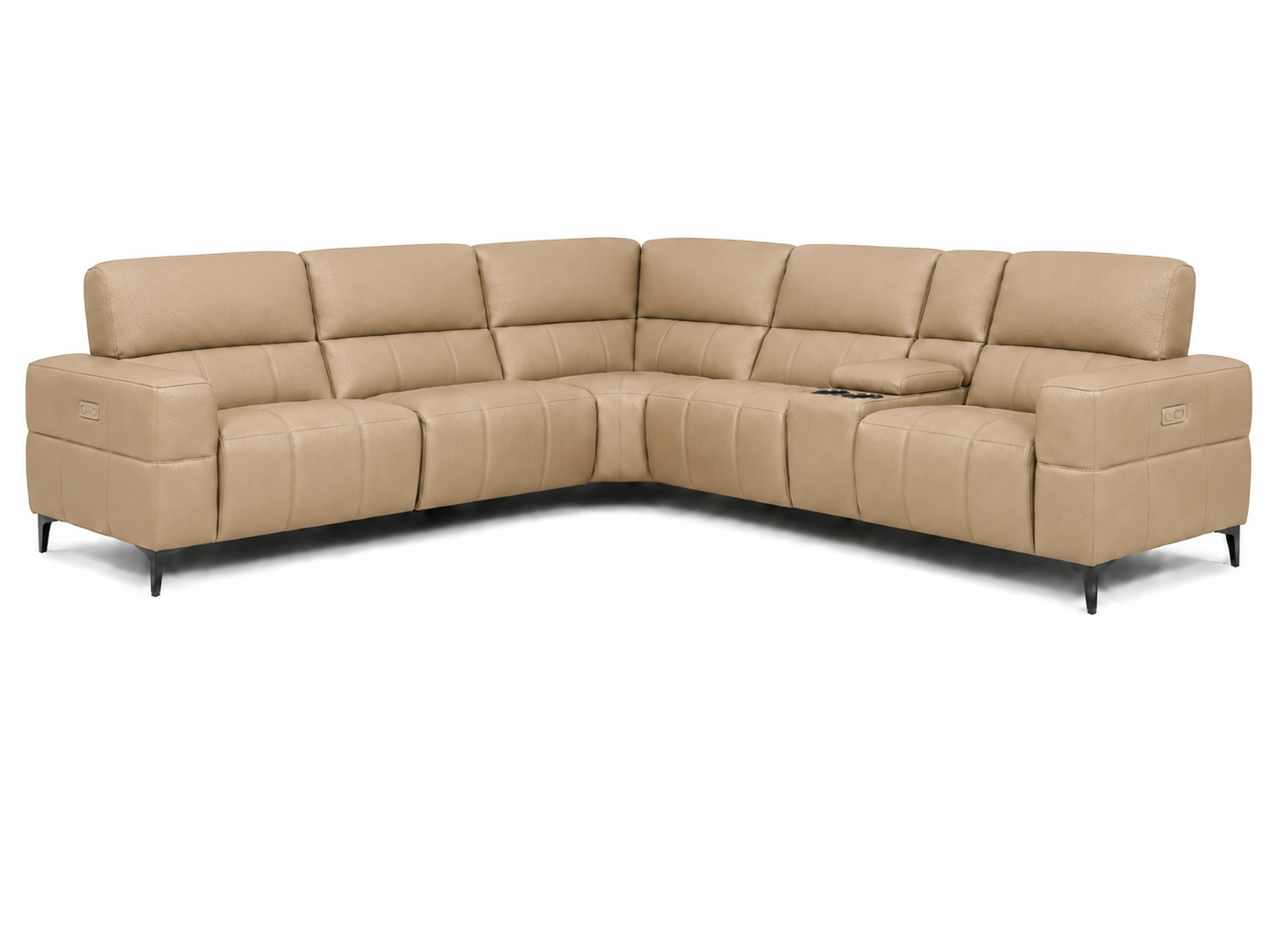 Cubo 6-Piece Sectional Sofa with Recliners, Leather