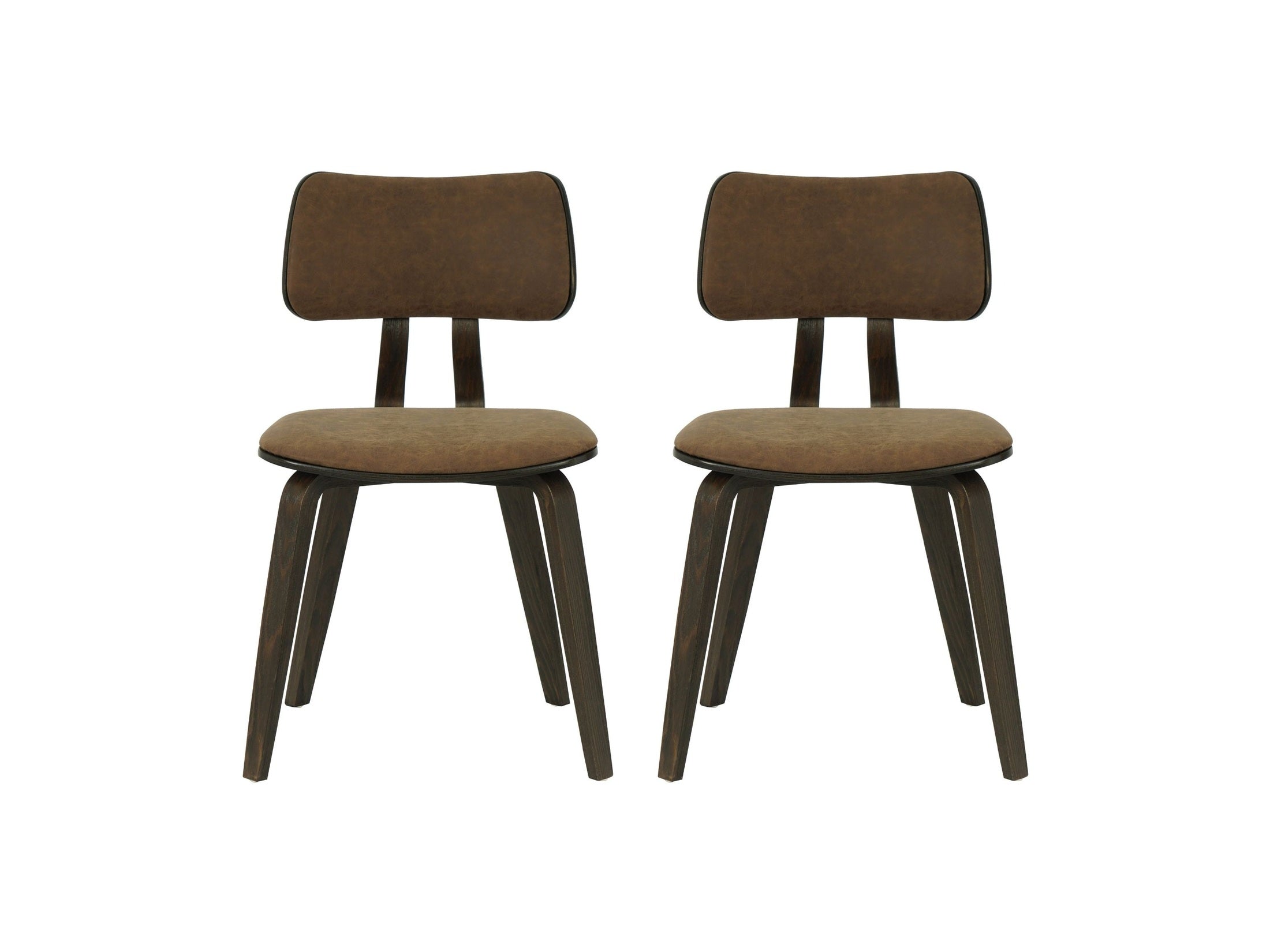 Jaguar - Curved Back Wood Dining Chair With Faux Leather Seat