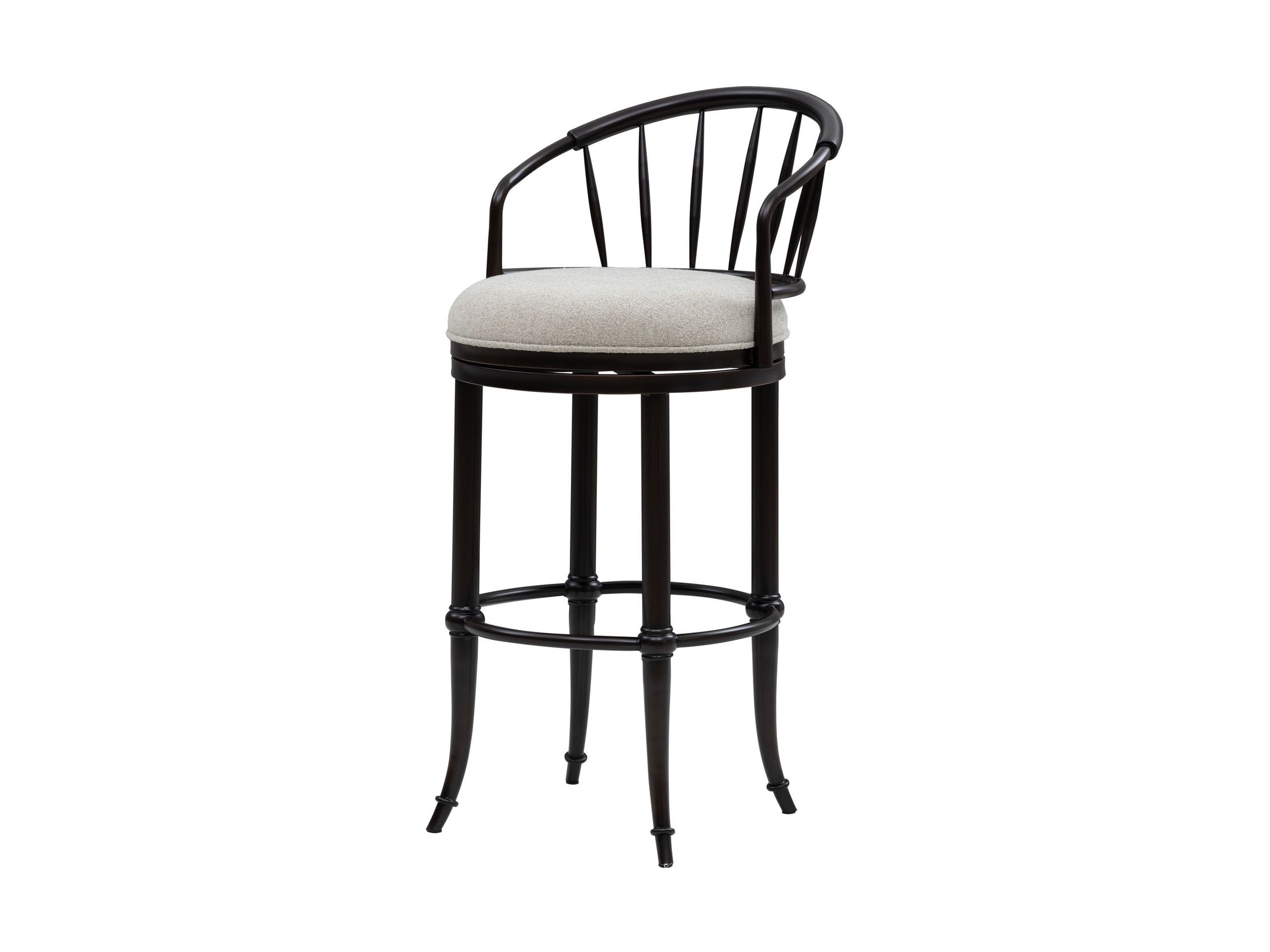 Luther - Commercial Grade Steel Frame Fabric Upholstered Swivel Bar Height Barstool