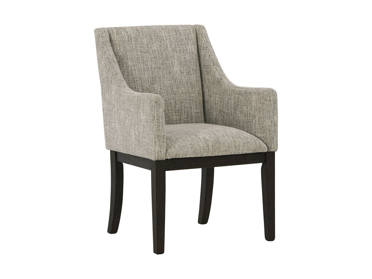 Burkhaus - Dining UPH Arm Chair (Set of 2) - Beige / Dark Brown