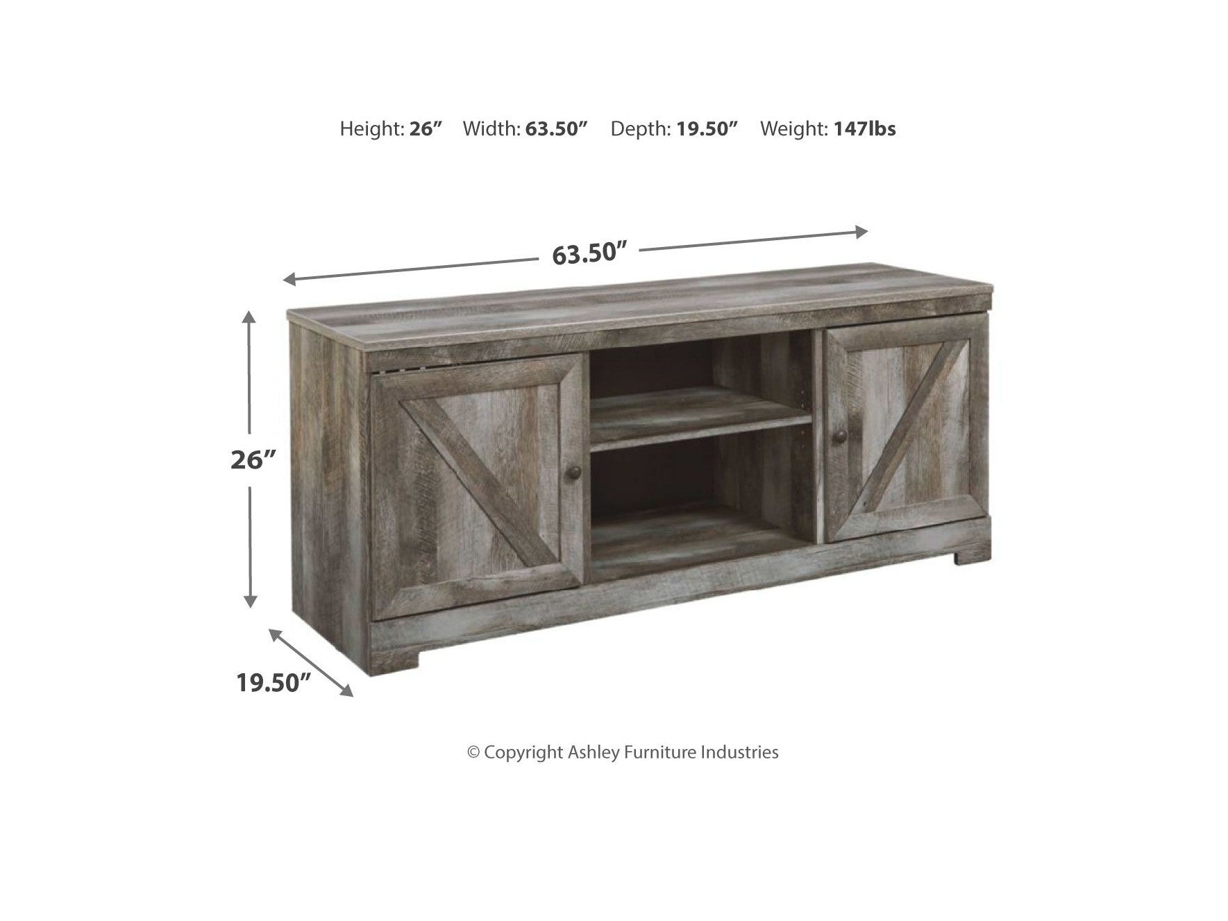Wynnlow - TV Stand With Fireplace Option
