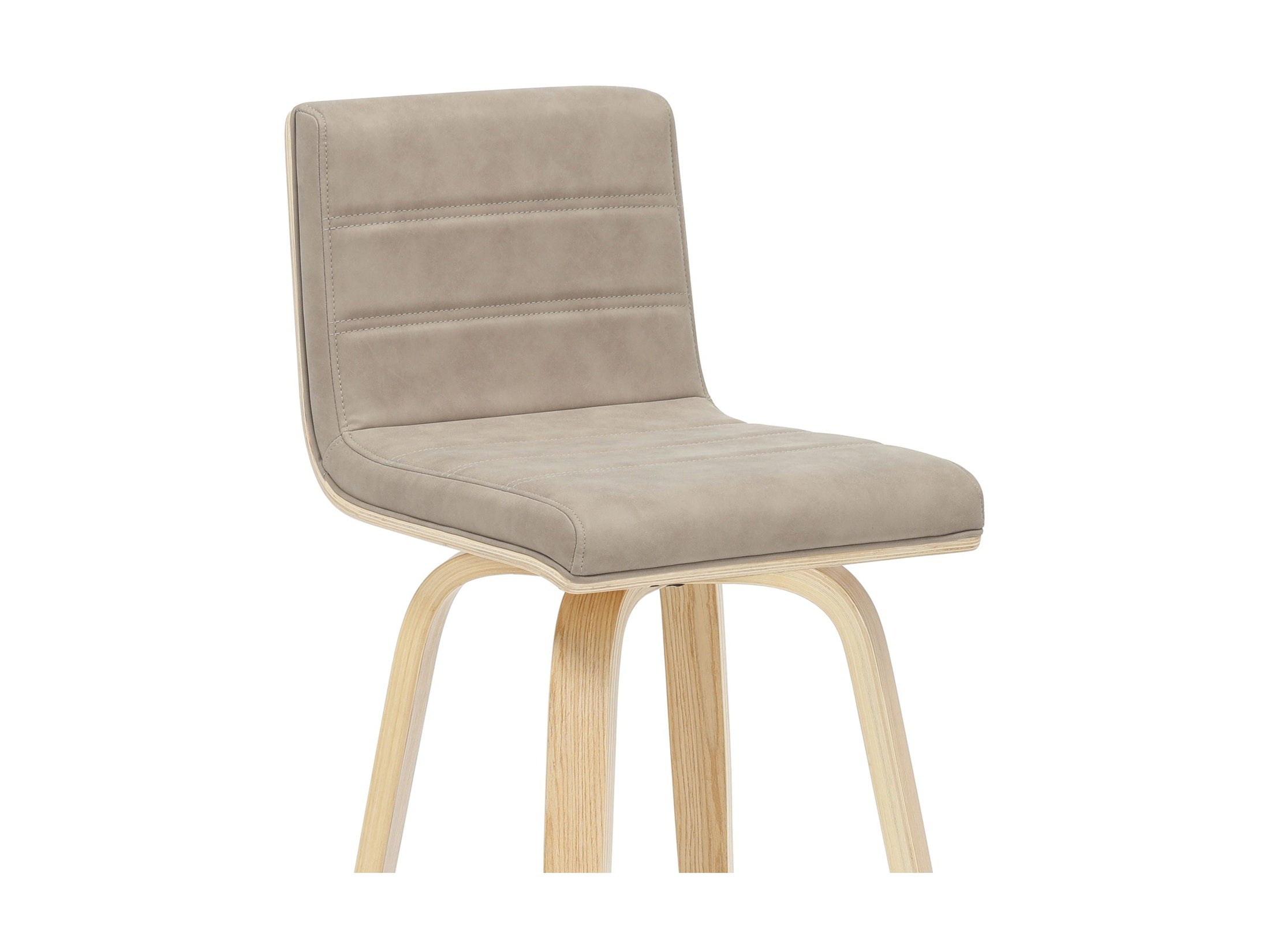 Vienna - 35.5" Swivel Counter Height Square Back Wood Bar Stool With Faux Leather Seat