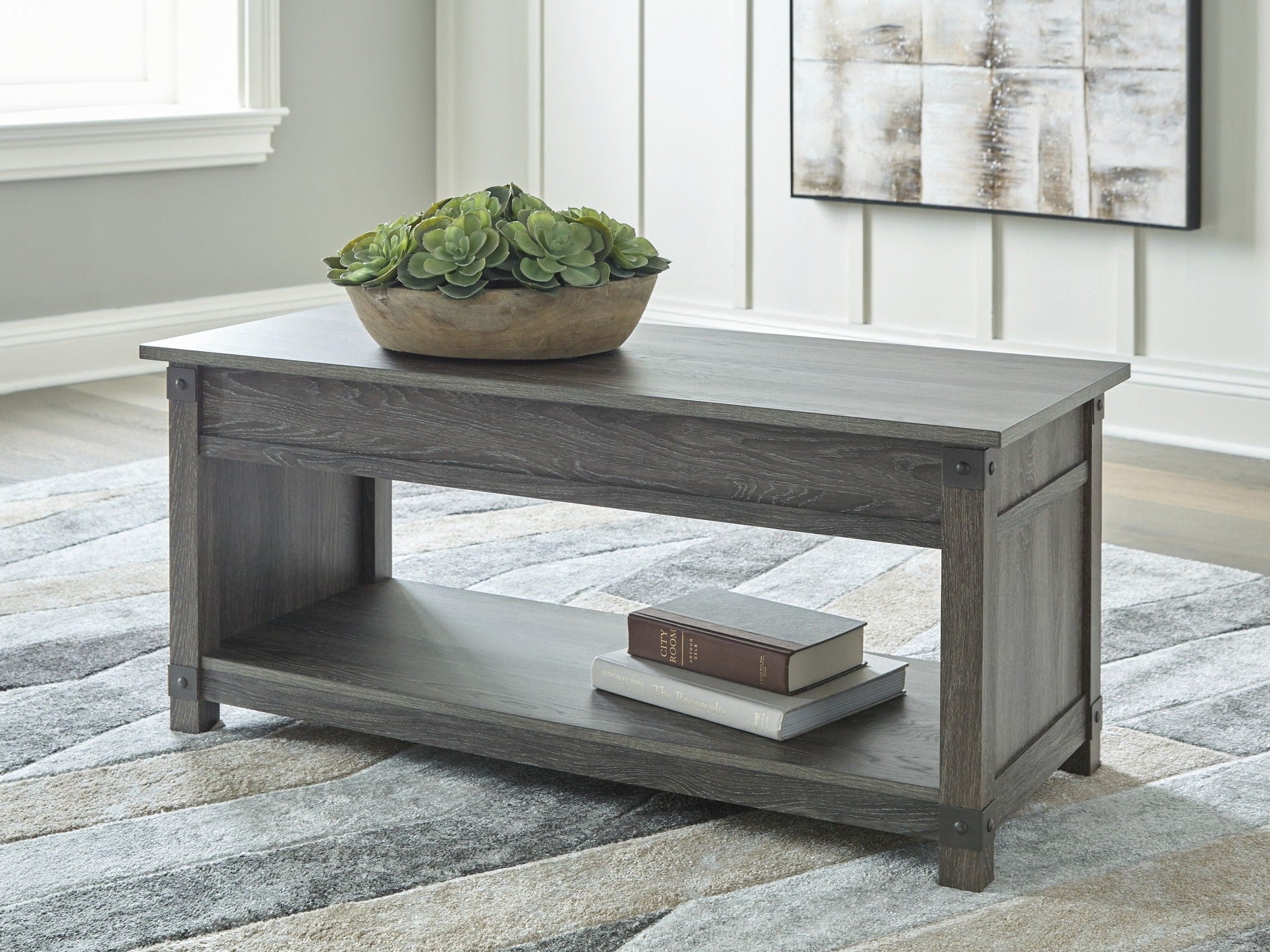 Freedan - 3 Pc. - Coffee Table, 2 End Tables - Grayish Brown
