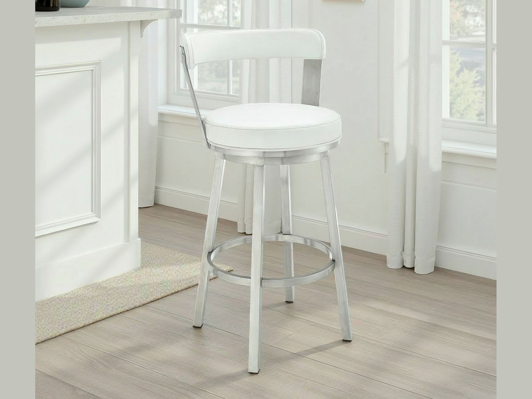 Bryant - Swivel Bar Stool With Silver Frame