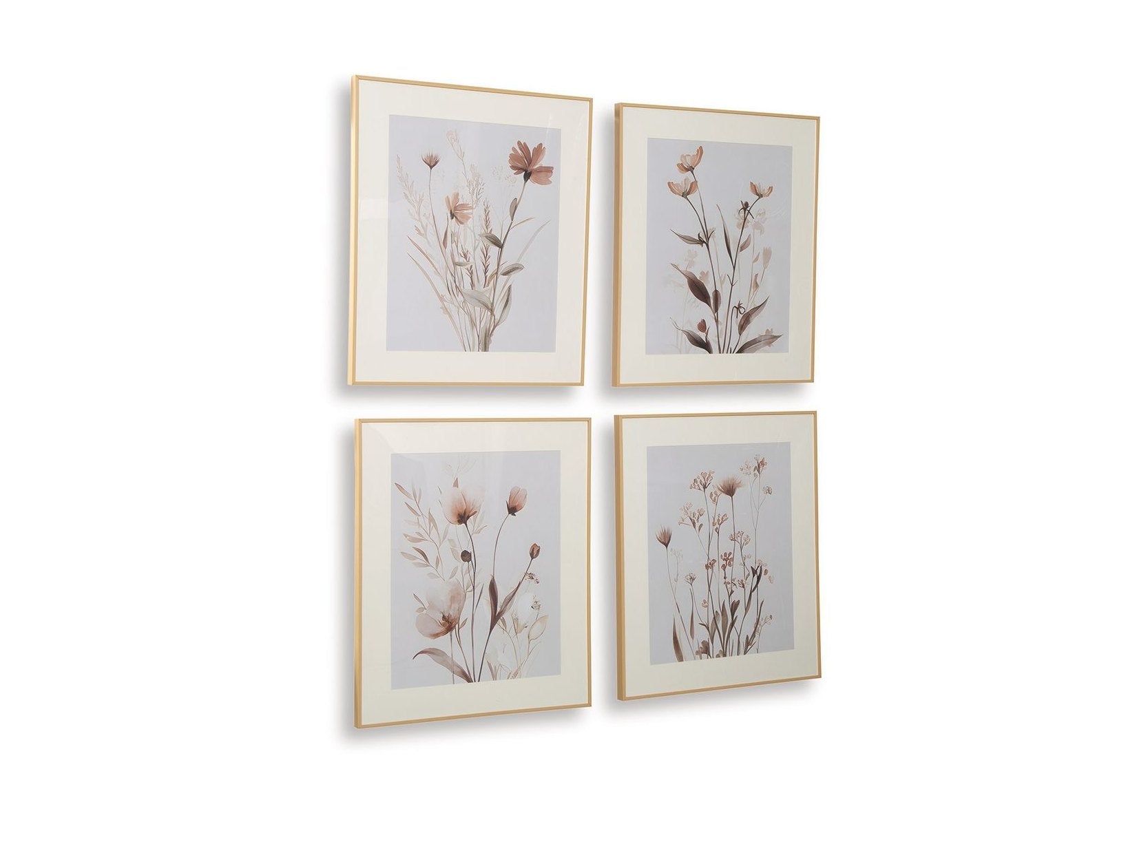 Chettings - Wall Art Set (Set of 4) - Beige / Gray / Blush