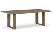 Serene Bay - Rectangular Dining Table With Umbrella Option - Dark Brown