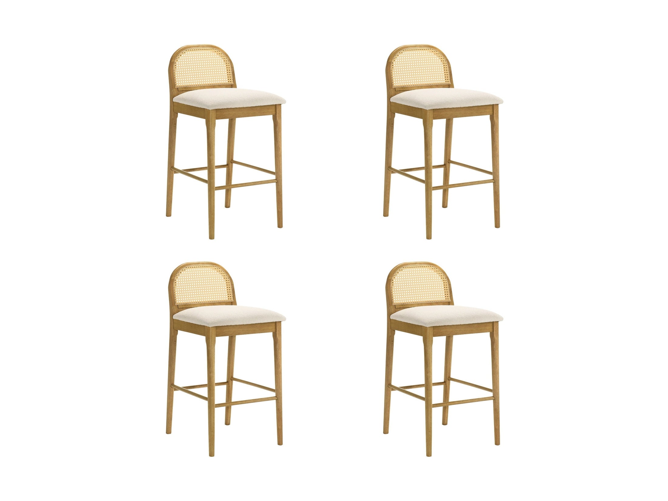 Lucio - Modern Farmhouse Wood Bar Height Kitchen Bar Stool