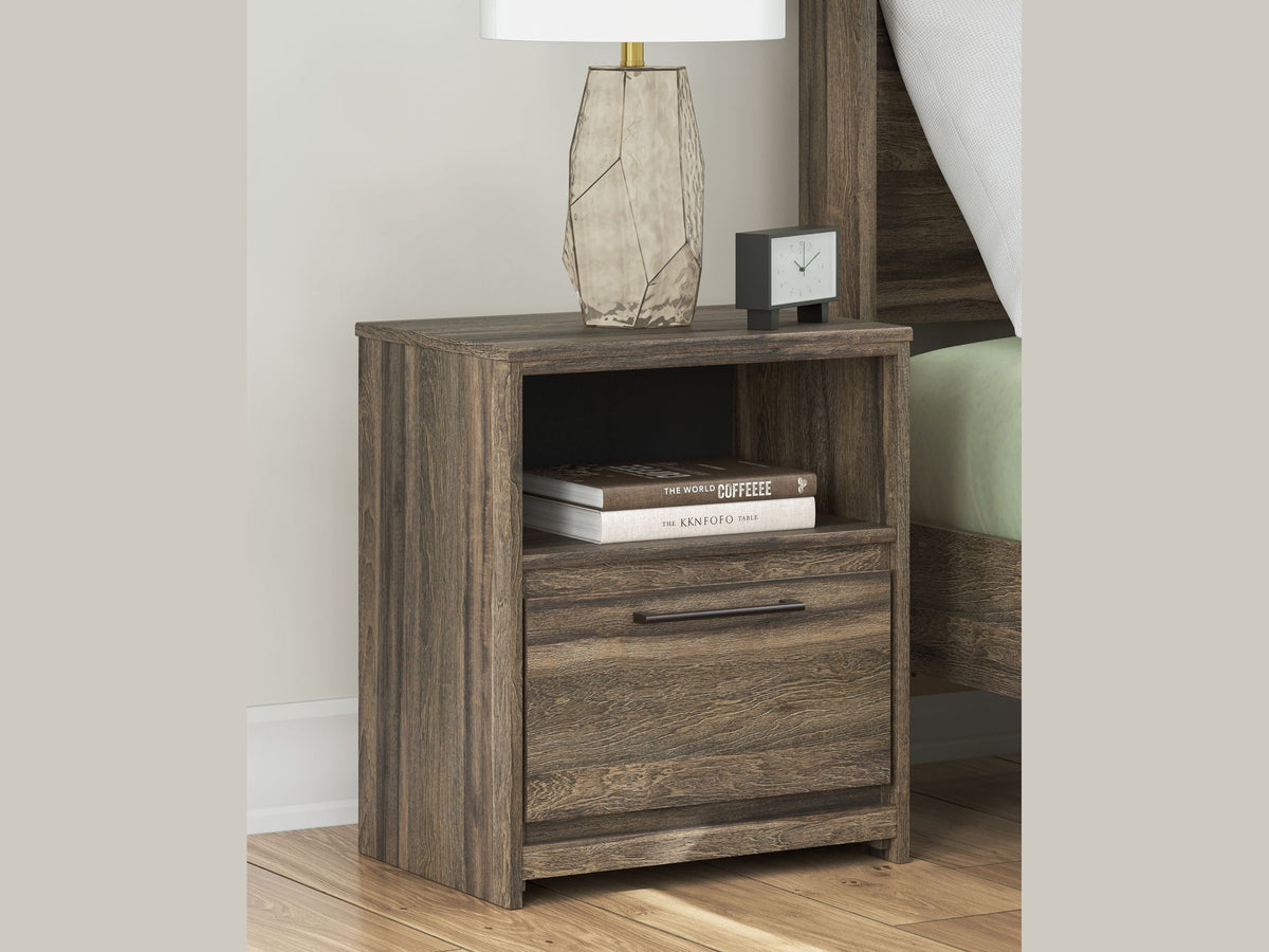 Elbrim - One Drawer Night Stand - Brown
