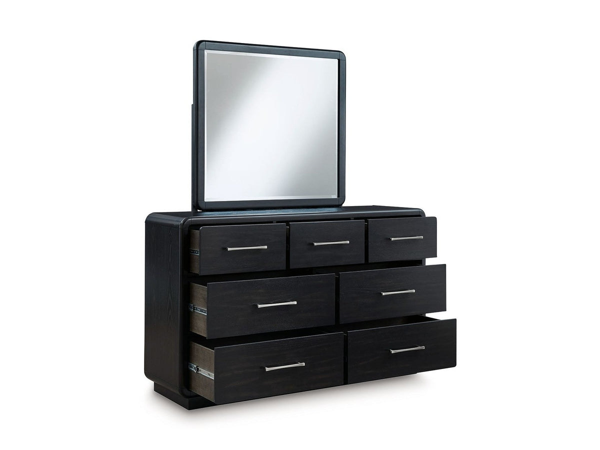 Rowanbeck - Dresser And Mirror - Black