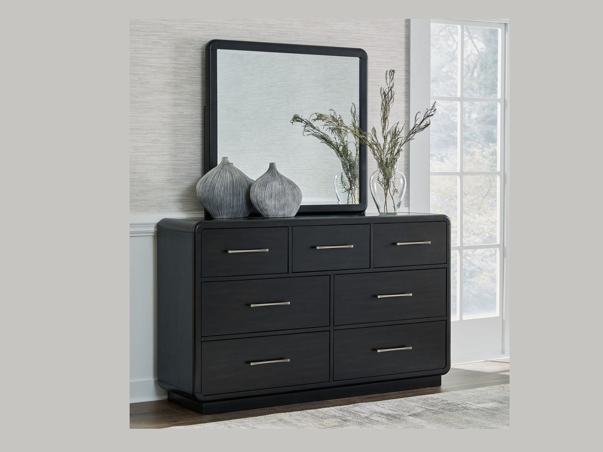 Rowanbeck - Dresser And Mirror - Black