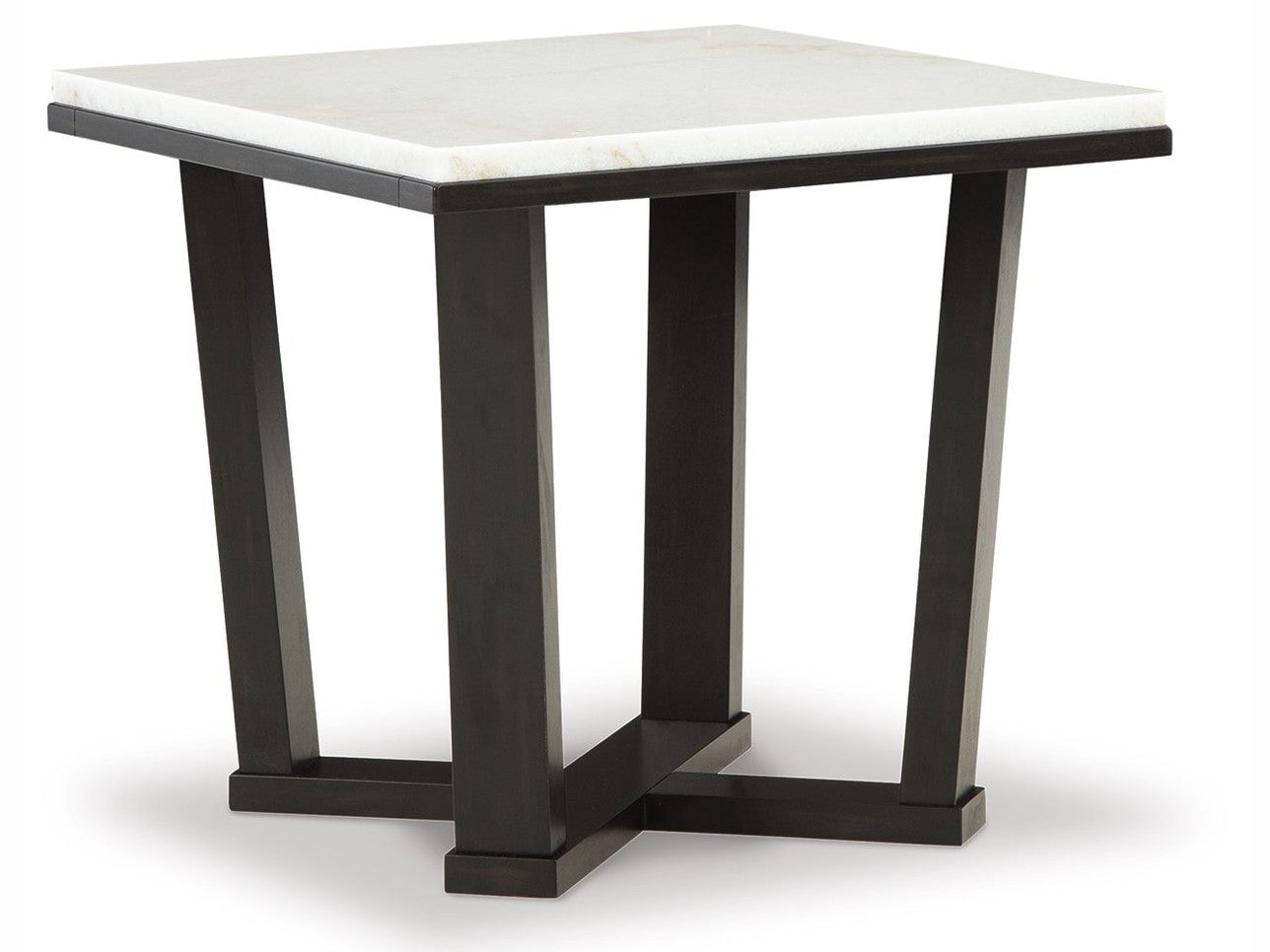 Fostead - Square End Table - White / Espresso
