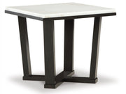 Fostead - Square End Table - White / Espresso