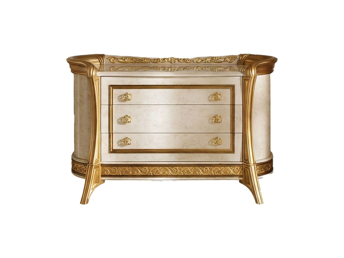 Melodia - 3 Drawers Dresser Arredo - Gold / Beige