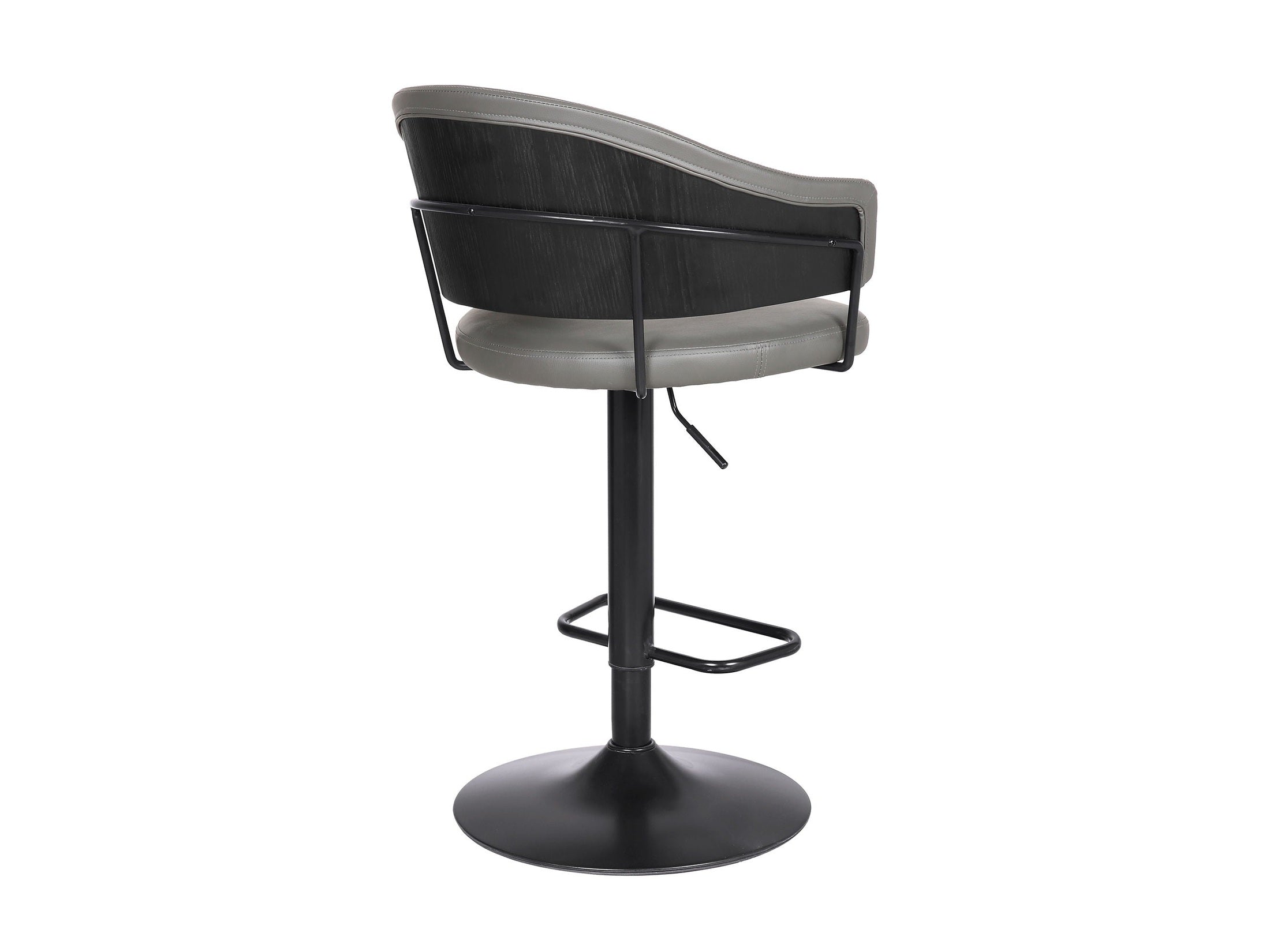 Brody - Adjustable Height Swivel Metal Base Bar Stool - Gray / Black