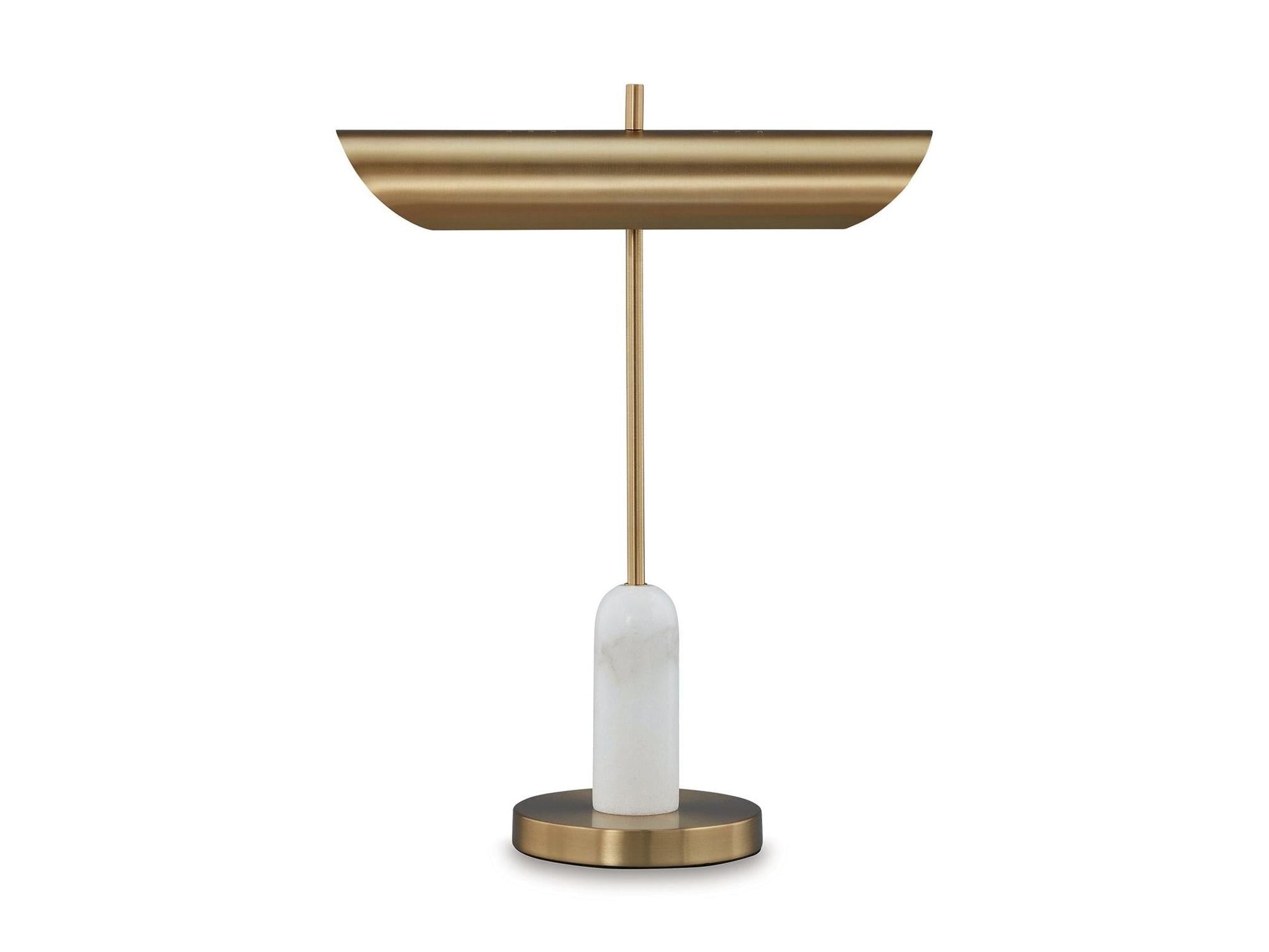 Rowleigh - Marble Desk Lamp - Gold Finish / White