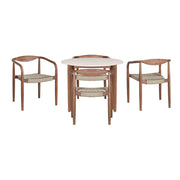 Cove - Eucalyptus & Rope 5-Piece Outdoor Dining Set - Brown & Almond milk