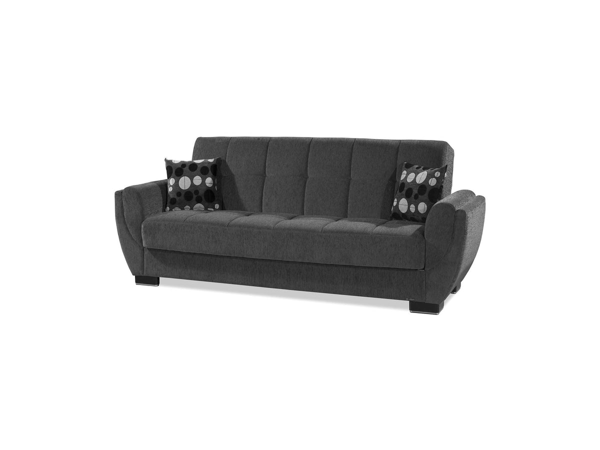 Ottomanson Armada Air - Upholstered Convertible Sofabed With Storage - Gray Chenille