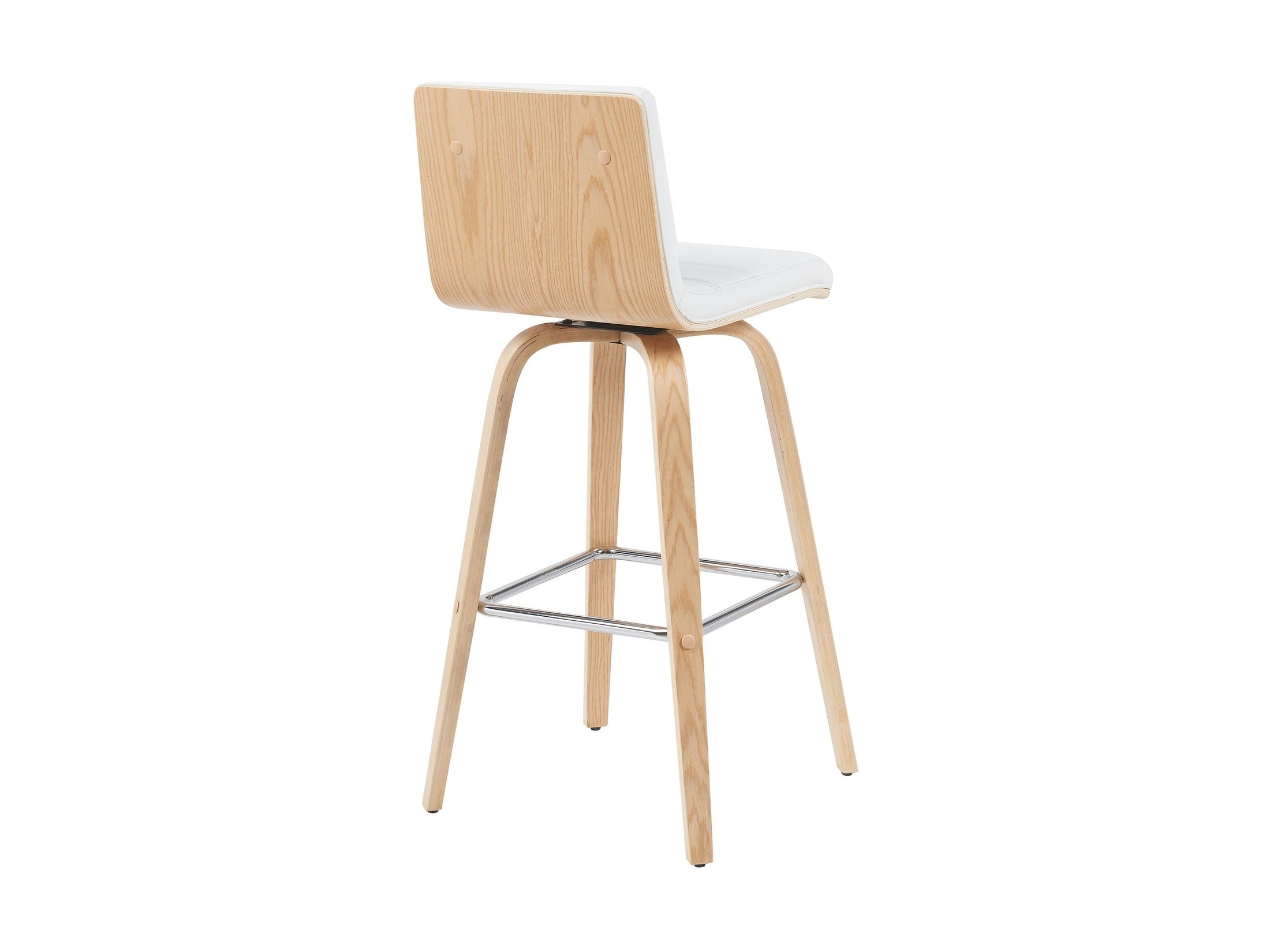 Vienna - Modern Swivel Bar Height Stool - Patterned Oak Wood Frame
