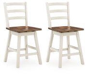 Brinfern - Swivel Stool (Set of 2) - Brown / Antique White