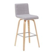 Vienna - Modern Swivel Bar Height Stool - Patterned Oak Wood Frame