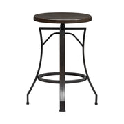 Winslow - Adjustable Height Metal Barstool With Wood Seat - Walnut