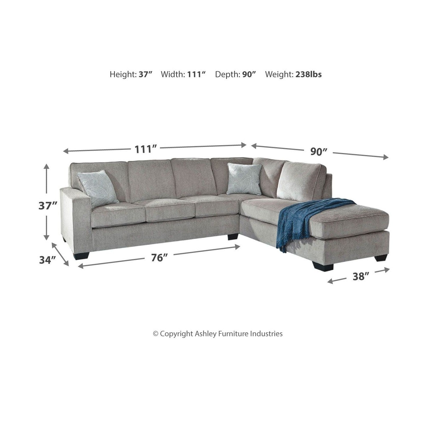 Altari - Sectional With Chaise