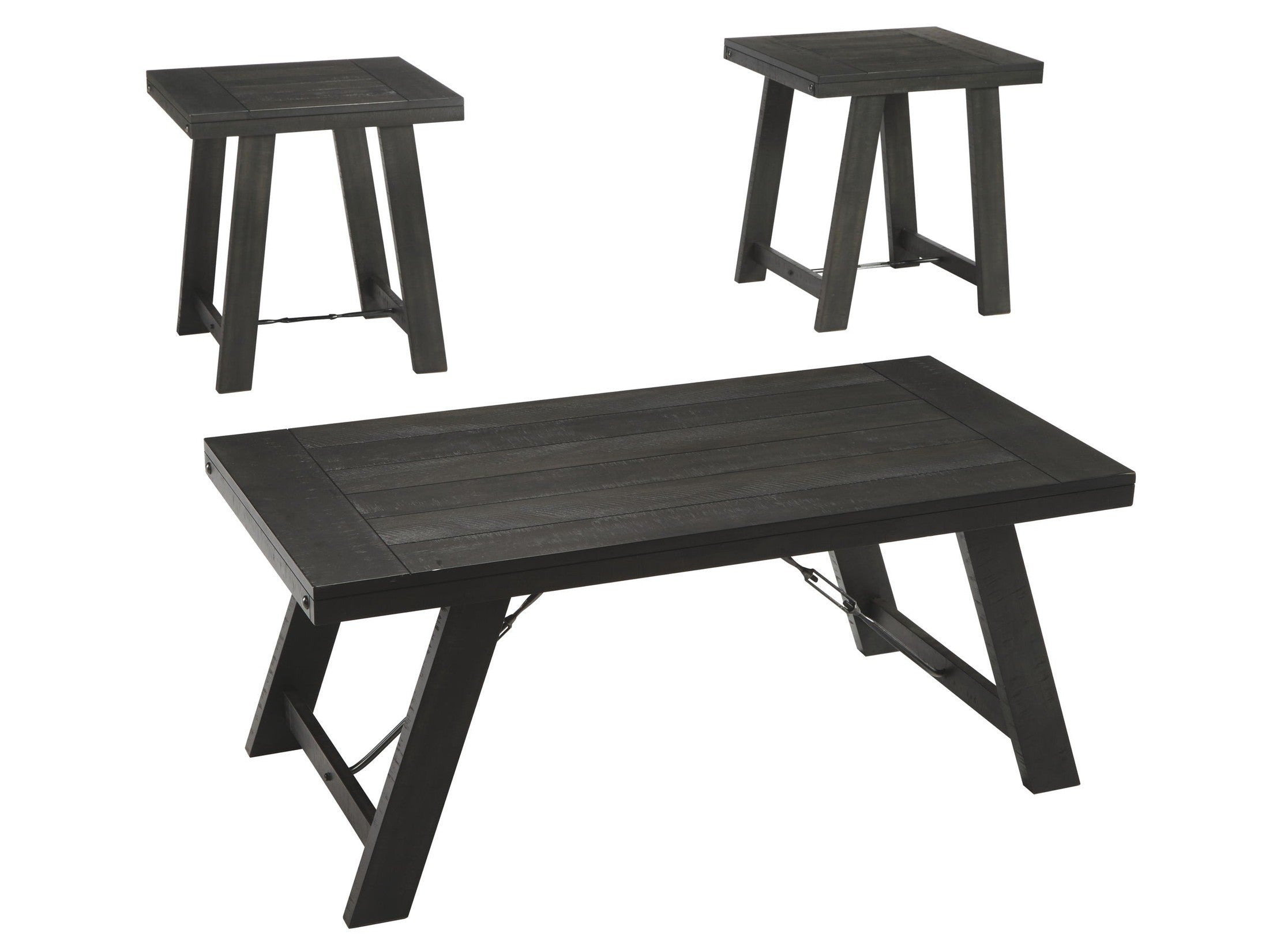 Noorbrook - Occasional Table Set (Set of 3) - Black / Pewter